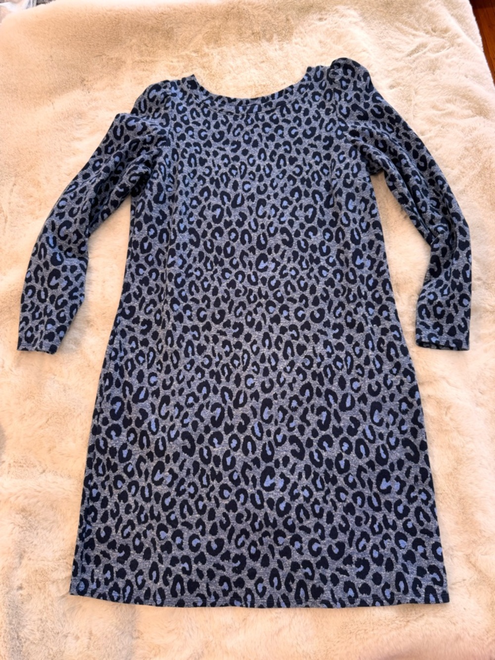 ✨4+ 50% OFF| Talbots Blue Leopard Print Midi Dress Size MP